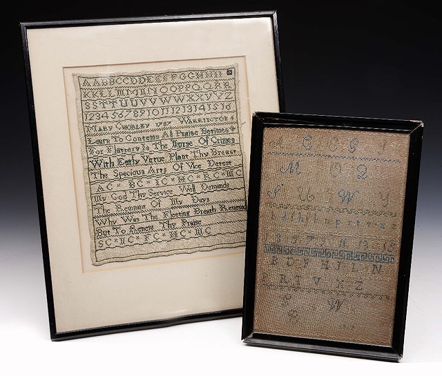 Appraisal: A GEORGE III CHILD'S SAMPLER by Mary Chorley dated Warrington