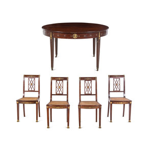 Appraisal: An Assembled Empire Style Gilt Metal Mounted Mahogany Dining Suite