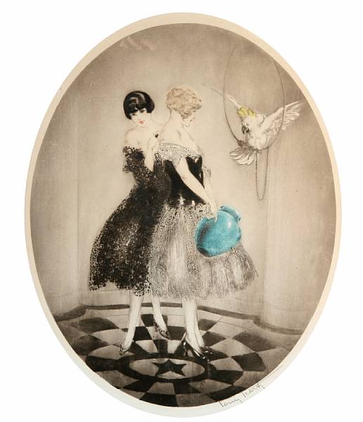 Appraisal: Louis Icart French - Gossip H C amp I Etching