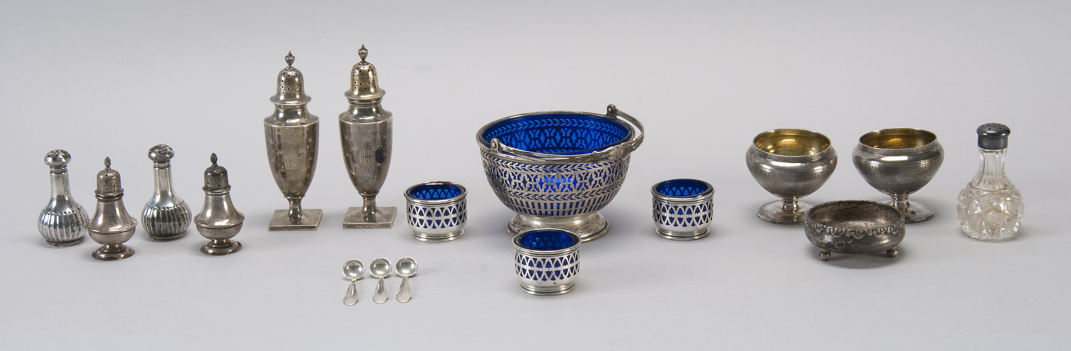 Appraisal: FOURTEEN PIECES OF SILVER TABLEWARE Late th- th CenturyAmerican and