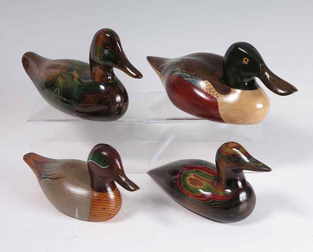 Appraisal: DECORATIVE DUCK DECOYS Two Big Sky Decoys Oswego IL Bob