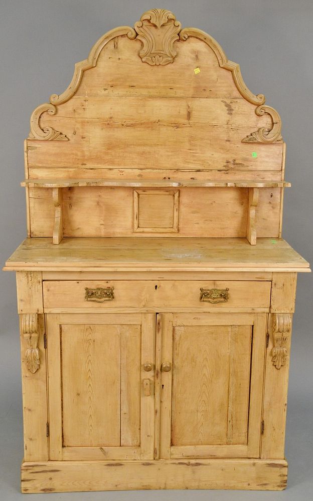 Appraisal: Pine sideboard with large back ht in wd in Provenance