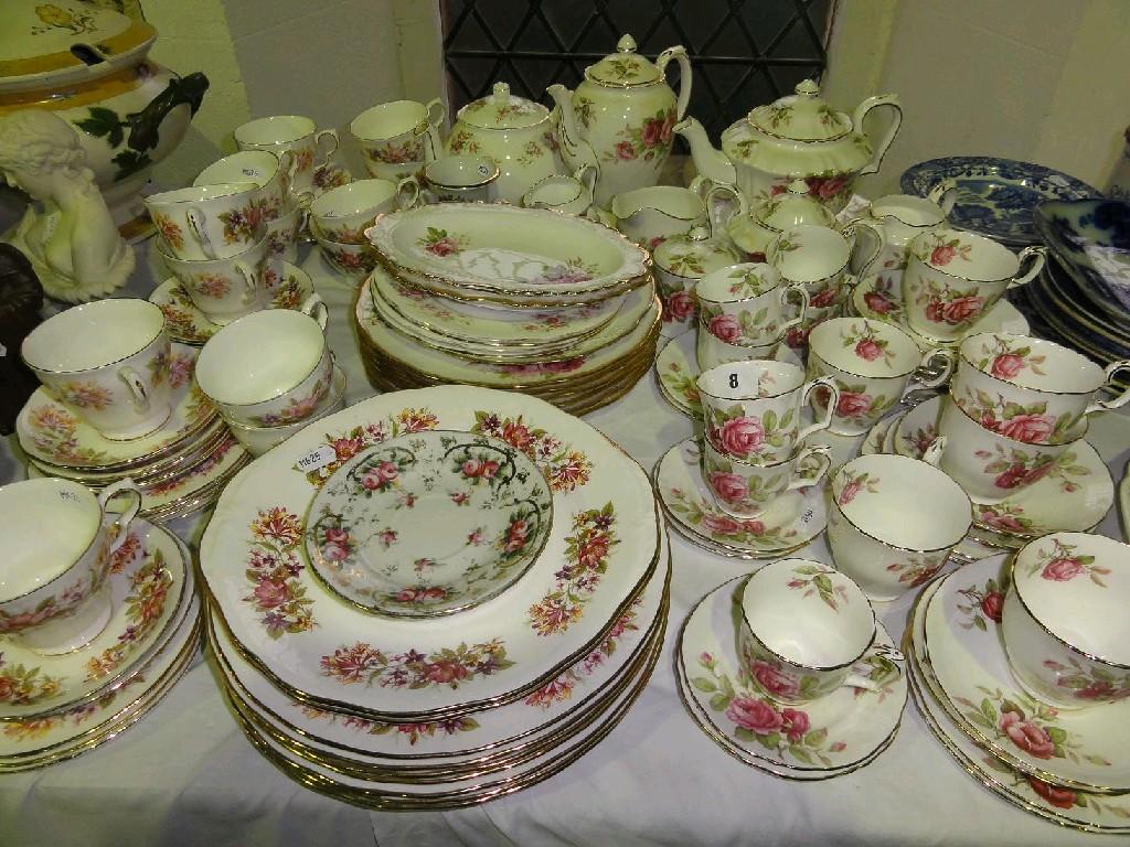 Appraisal: A quantity of Crown Staffordshire rose patterned tea and coffee