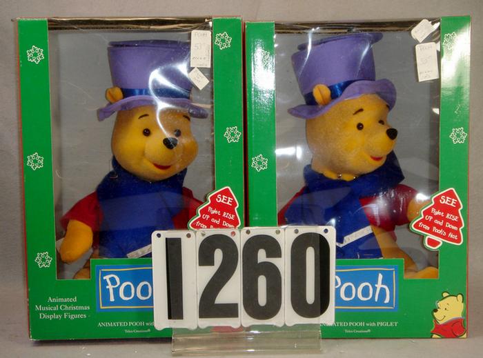 Appraisal: Lot of animated musical Christmas Pooh Bear and Piglet display