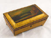 Appraisal: A sarcophagus shaped jewellery box on ball feet with fine