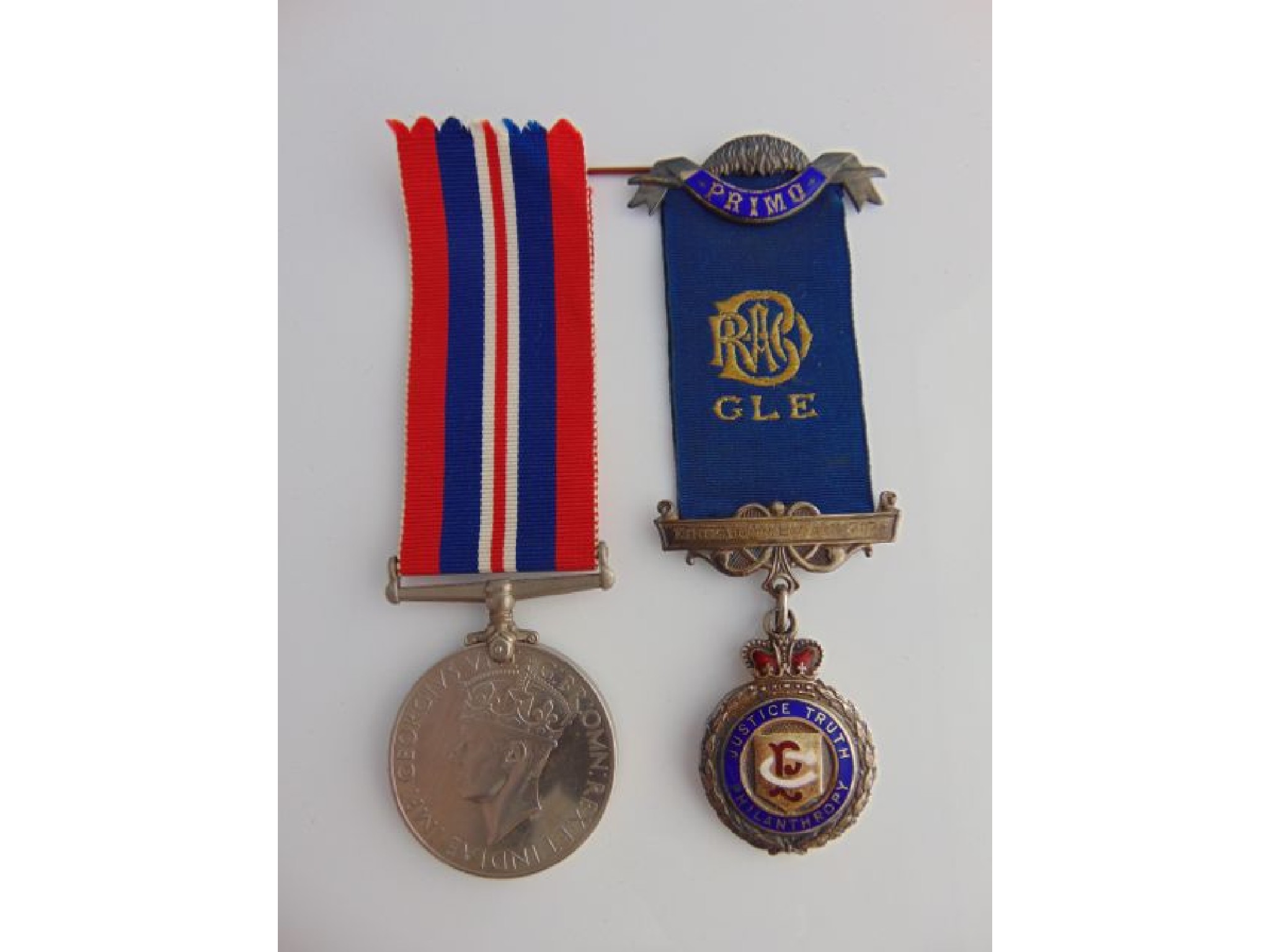 Appraisal: - war medal silver and enamel R A O B