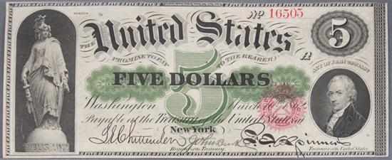 Appraisal: United States Legal Tender bill Series of signed Chittenden and