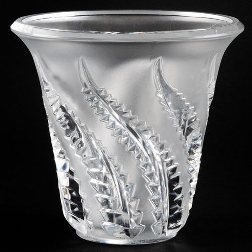 Appraisal: LALIQUE MOLDED GLASS 'LOBELIA' VASEEtched mark x in diam Property