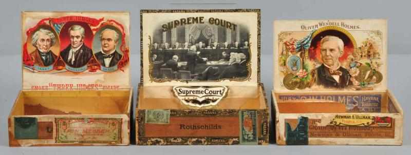 Appraisal: Lot of Supreme Court Related Cigar Boxes Description All are