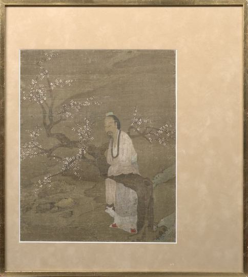 Appraisal: Good Chinese Painting Fragment on Silk Ming Dynasty - interestingly