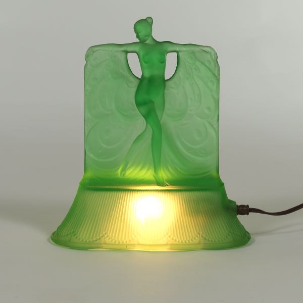 Appraisal: MCKEE CAST GLASS DANSE DE LUMIERE BOUDOIR LAMP x x