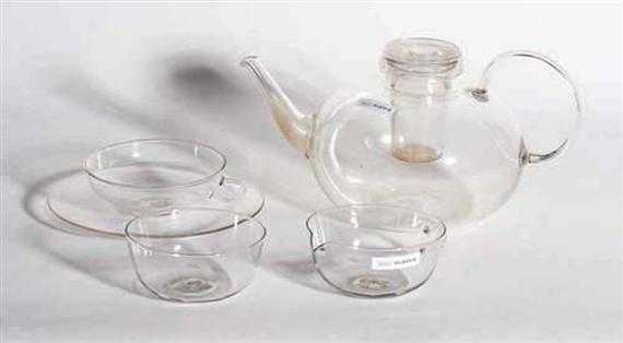 Appraisal: WAGENFELD WILHELM - GLASS TEA SERVICE circa Clear glass Includes