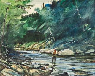 Appraisal: Milton C Weiler - Fly Fishing signed M C Weiler