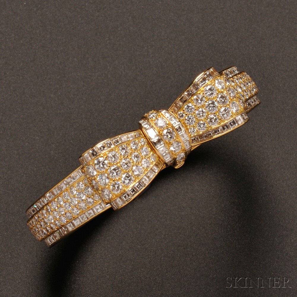 Appraisal: kt Gold and Diamond Bracelet Van Cleef Arpels France designed