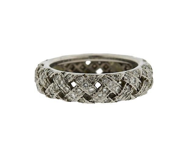 Appraisal: Tiffany Co Vannerie Platinum Diamond Band Ring METAL platinum GEMSTONES