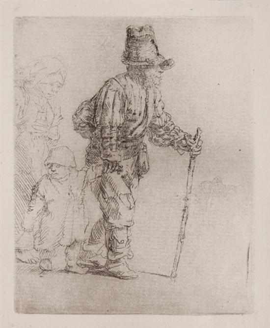 Appraisal: Rembrandt Van Rijn Dutch - Peasant Family restrike etching th