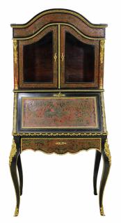 Appraisal: Napoleon III Boulle style rosewood secretary desk circa having a