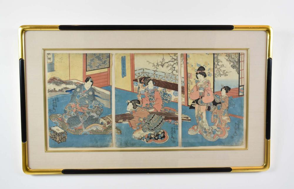 Appraisal: TOYOKUNI III - Ganji Prince and Koyto Plum Blossoms in