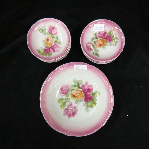 Appraisal: German Porcelain Berry Set master individuals rose decor excellent