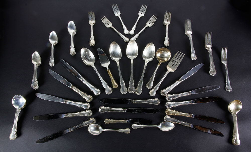 Appraisal: - Sterling Silver French Provincial Service French Provincial service for