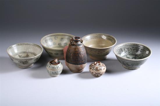 Appraisal: SEVEN PIECES THAI SAWANKHALOK STONEWARE Sukhothai period late th early