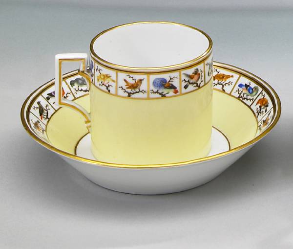 Appraisal: A Continental porcelain coffee can and saucer late th century