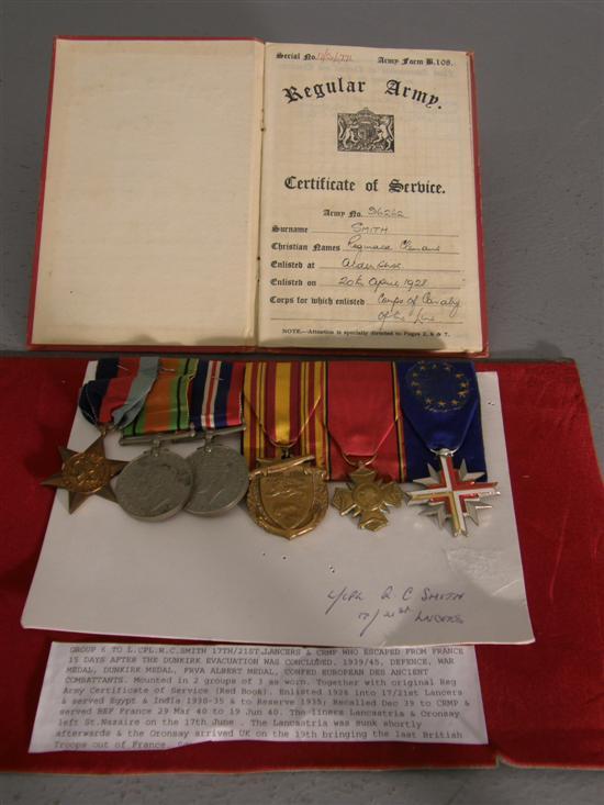 Appraisal: Group of six medals to L CPL R C Smith