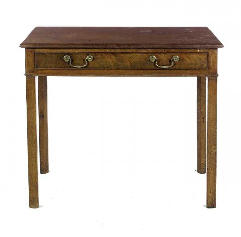 Appraisal: A GEORGE III MAHOGANY SIDE TABLE the rectangular top fitted