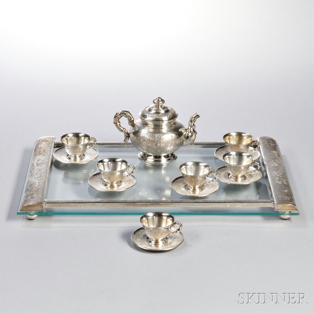 Appraisal: Group of Vietnamese Silver Teaware mid to late th century