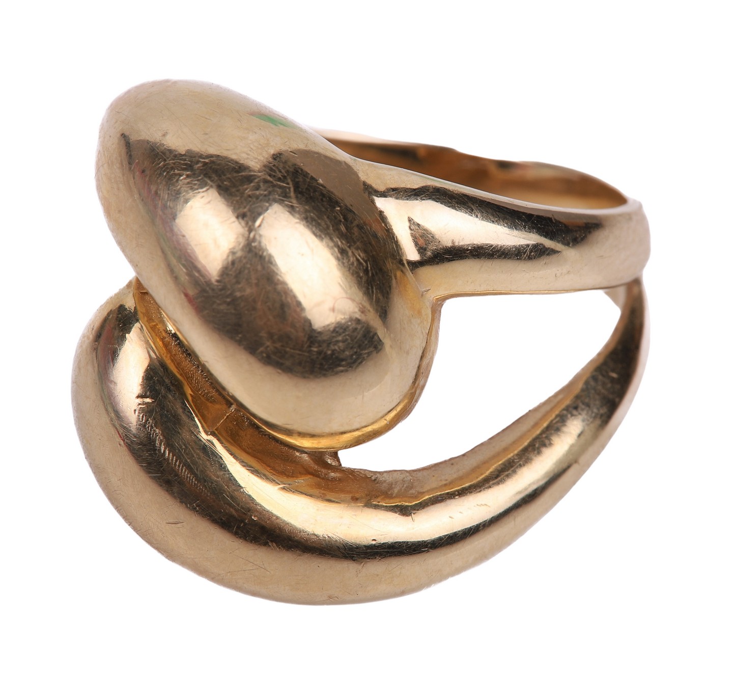 Appraisal: K Ladies cocktail ring faux interlocking design at front DWT