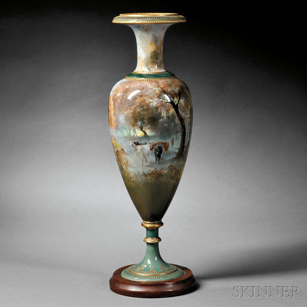 Appraisal: Royal Doulton Exhibition Vase England early th century hand-painted by