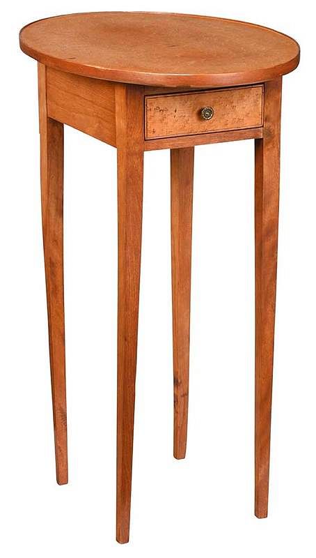 Appraisal: New England Federal Bird's Eye Maple Side Table early th