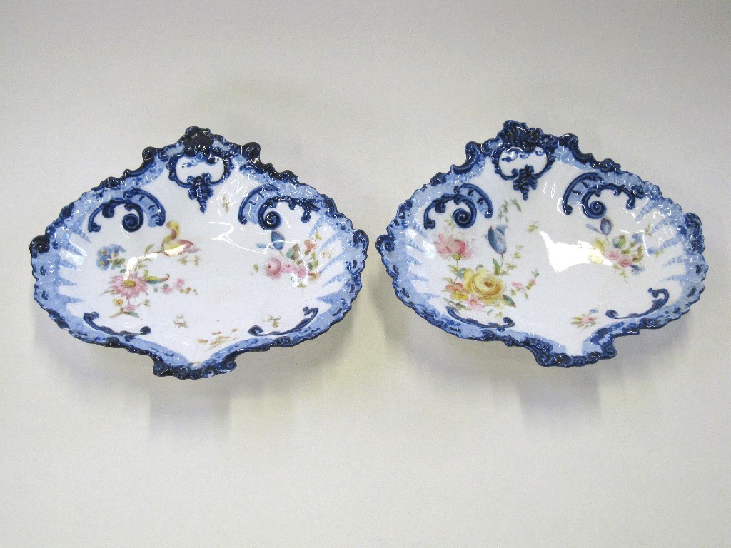 Appraisal: Pair of Royal Crown Derby dishes each painted with tulips