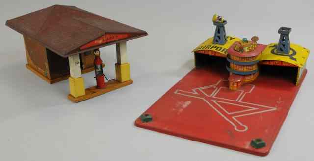 Appraisal: GARAGE AND AIRPORT DISPLAY TOY Includes Gibbs garage with fuel