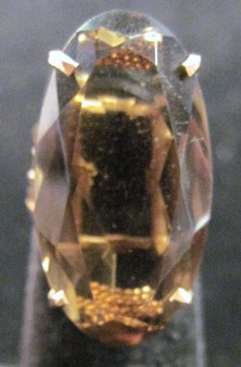 Appraisal: karat yellow gold smokey quartz ring Oval shaped prong set