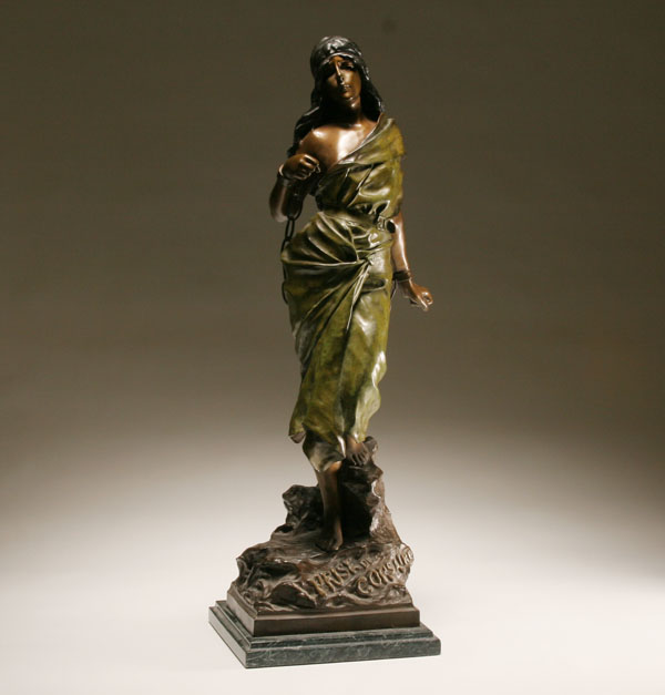 Appraisal: Emmanuel Villanis French - Prise de Corsaire patinated bronze sculpture