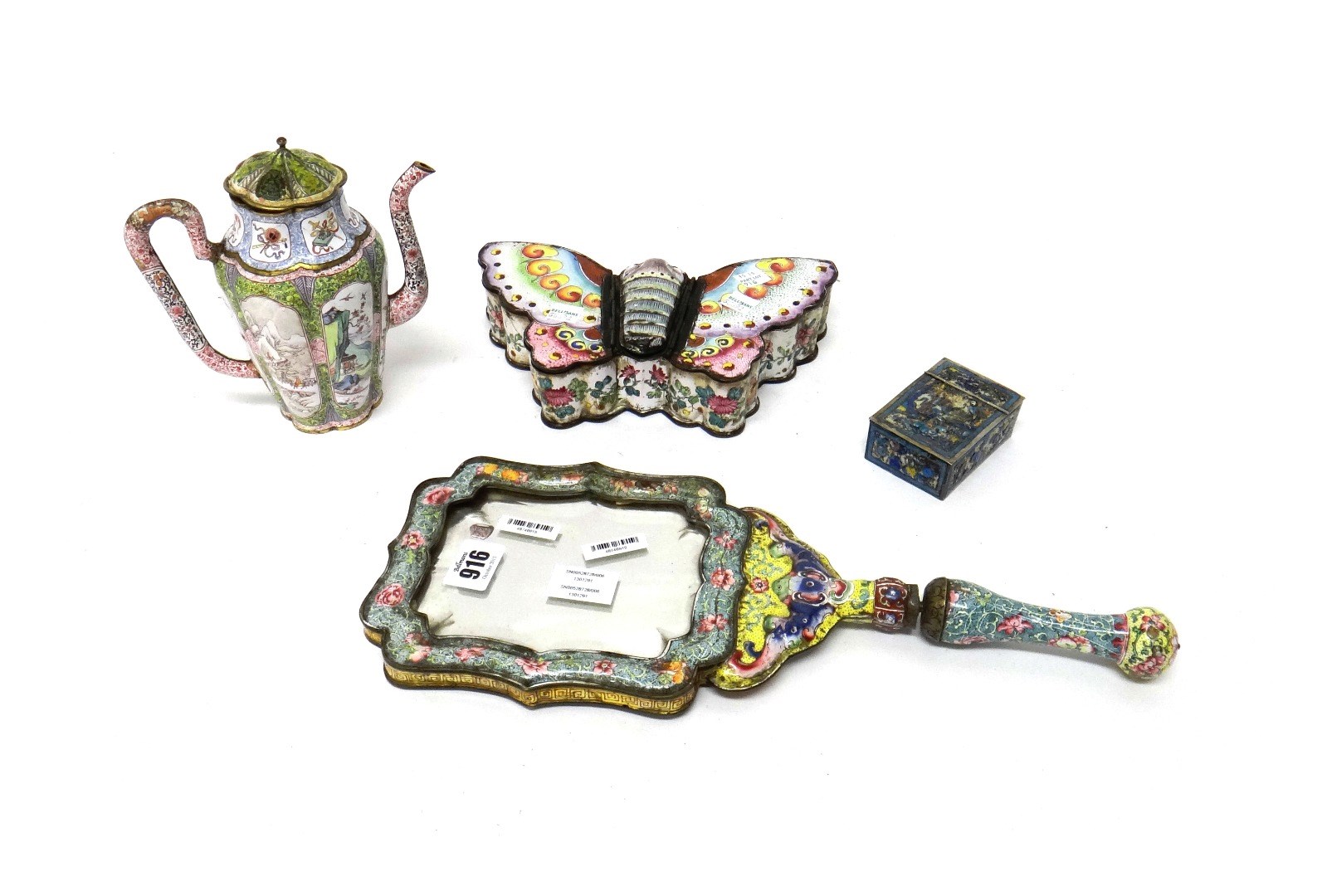 Appraisal: A group of Canton enamels th th century comprising an