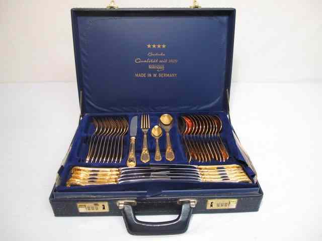 Appraisal: Bestecke SBS Solingen k gold plated cutlery flatware set pieces