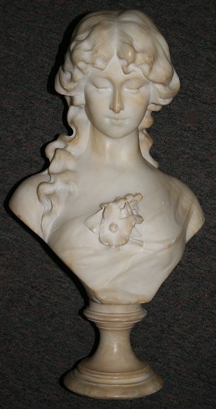 Appraisal: CIPRIANI A Italian th C Nouveau Maiden Bust Alabaster ''