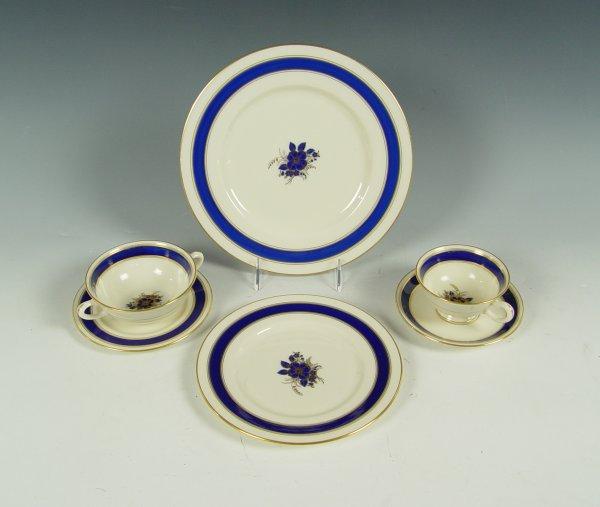 Appraisal: LENOX COBALT RIM FINE CHINA SERVICE FOR Pattern P B