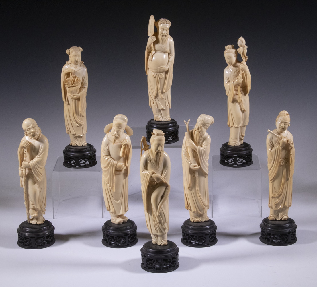 Appraisal: SET OF CHINESE IVORY FIGURES LATE QING REPUBLIC PERIOD Ivory