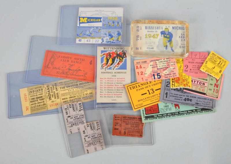 Appraisal: Lot of Sports Other Ticket Stubs Description Includes ticket stub