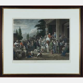 Appraisal: After George C Bingham - County Election Hand-colored mezzotint Engraved