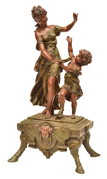 Appraisal: ART NOUVEAU STYLE COMPOSITE FIGURAL GROUP OF A MOTHER AND