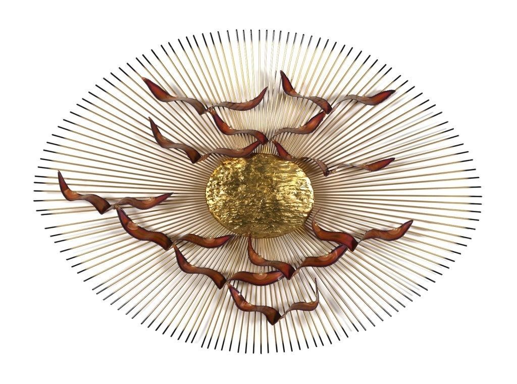 Appraisal: Mid-century Modern wall sculpture in the form of a sunburst