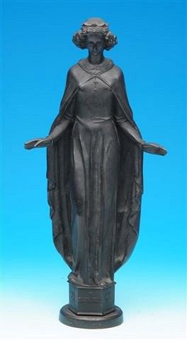 Appraisal: HEINRICH MOSTAGE German - A bronze model of Saint Barbara