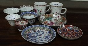 Appraisal: Two Chinese famille rose cups and bowls a famille rose