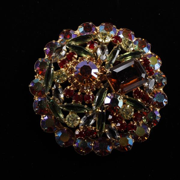 Appraisal: Juliana Jewel Brooch Pin Unmarked Fleabites to jewels dia