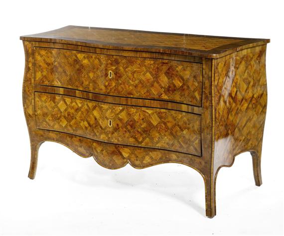 Appraisal: A CHEST OF DRAWERS Baroque Italy th c Walnut and