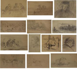 Appraisal: LELEUX Adolphe Lot of Pencil on Paper Illustrations Most are